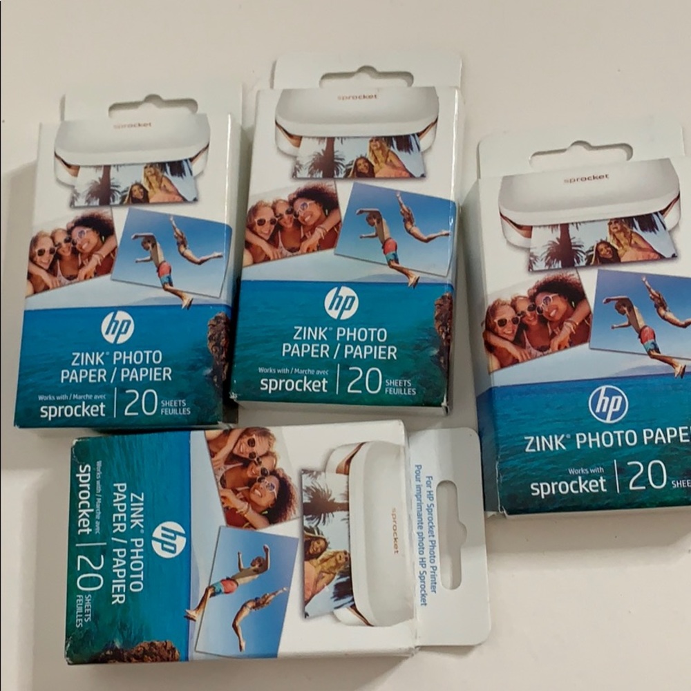 HP ZINK PHOTO PAPER SPROCKET 20 sheets each pack